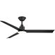 Flair 56 inch Matte Black with Matte White Blades Downrod Ceiling Fan