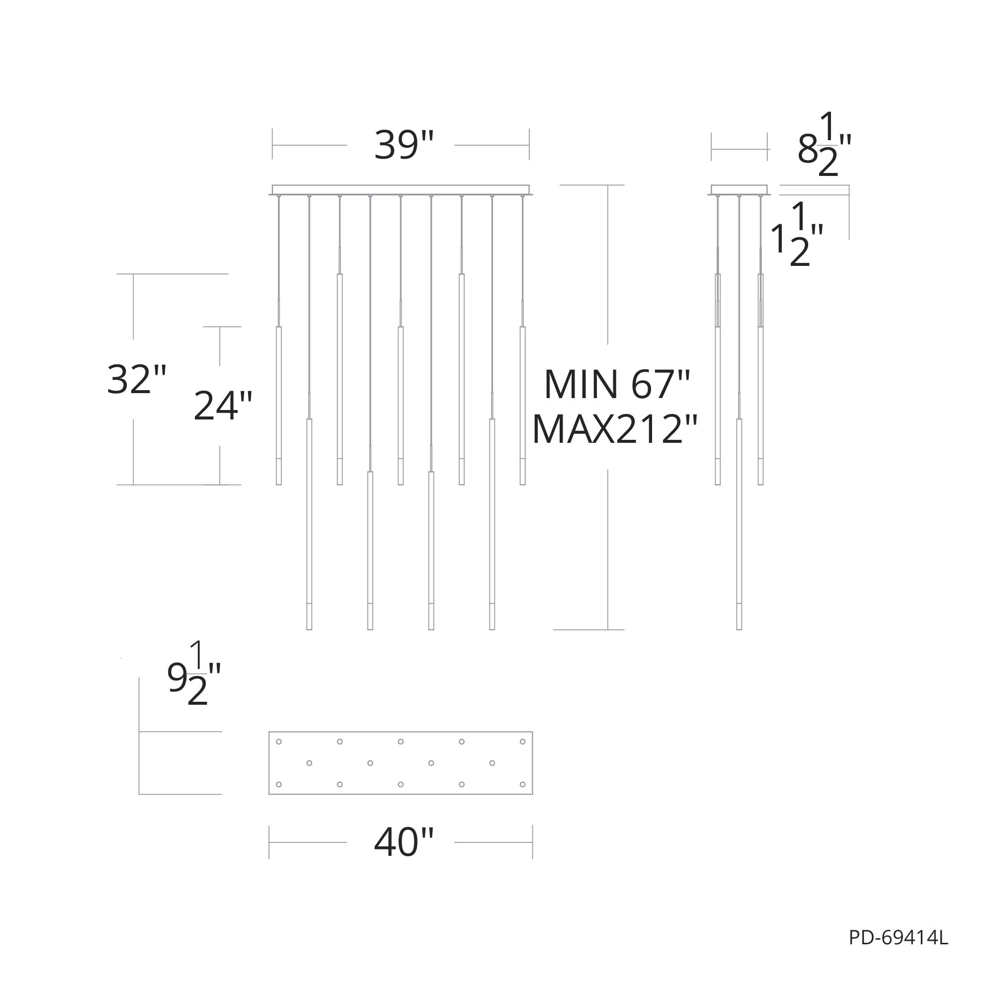 Viggo LED 6 inch Black Multi-Light Pendant Ceiling Light, dweLED