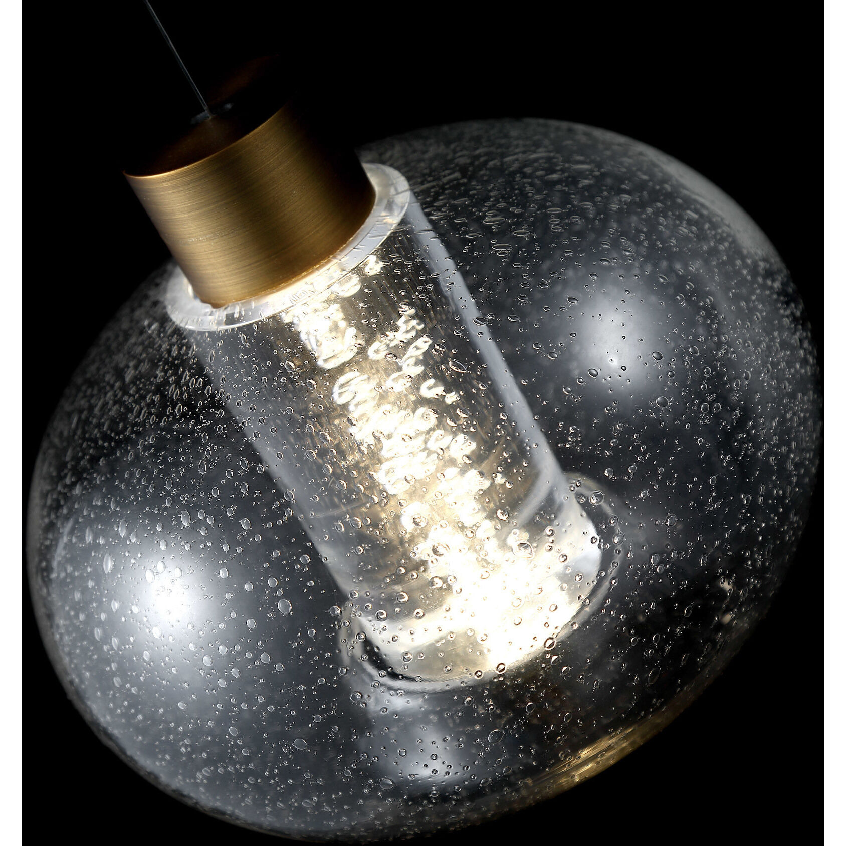 Crater LED 8.25 inch Aged Brass Mini-Pendant Ceiling Light, dweLED