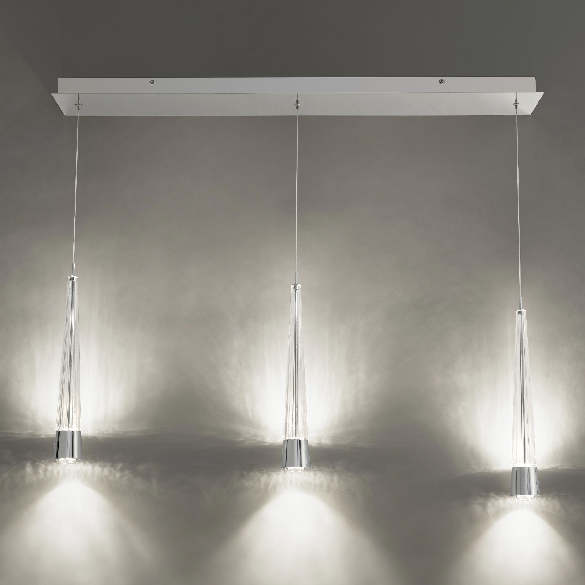 Quill LED 14 inch Chrome Multi-Light Pendant Ceiling Light, dweLED