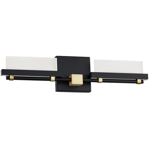 Two Fold LED 20 inch Black Aged Brass Bath Vanity & Wall Light, dweLED