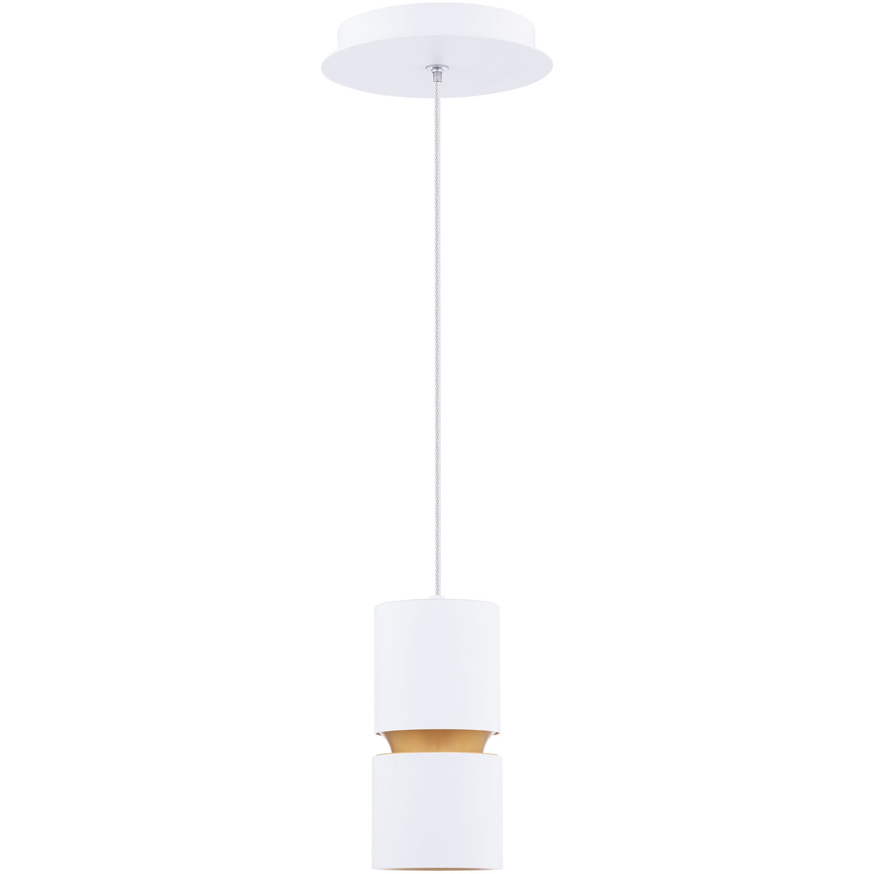Pedistal LED 6 inch White Pendant Ceiling Light in 3000K, dweLED