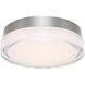 Dot LED 8.88 inch Stainless Steel Flush Mount Ceiling Light in 2700K, dweLED