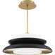 Capulet LED 24 inch Black Gold Pendant Ceiling Light in Black Gold Leaf, dweLED
