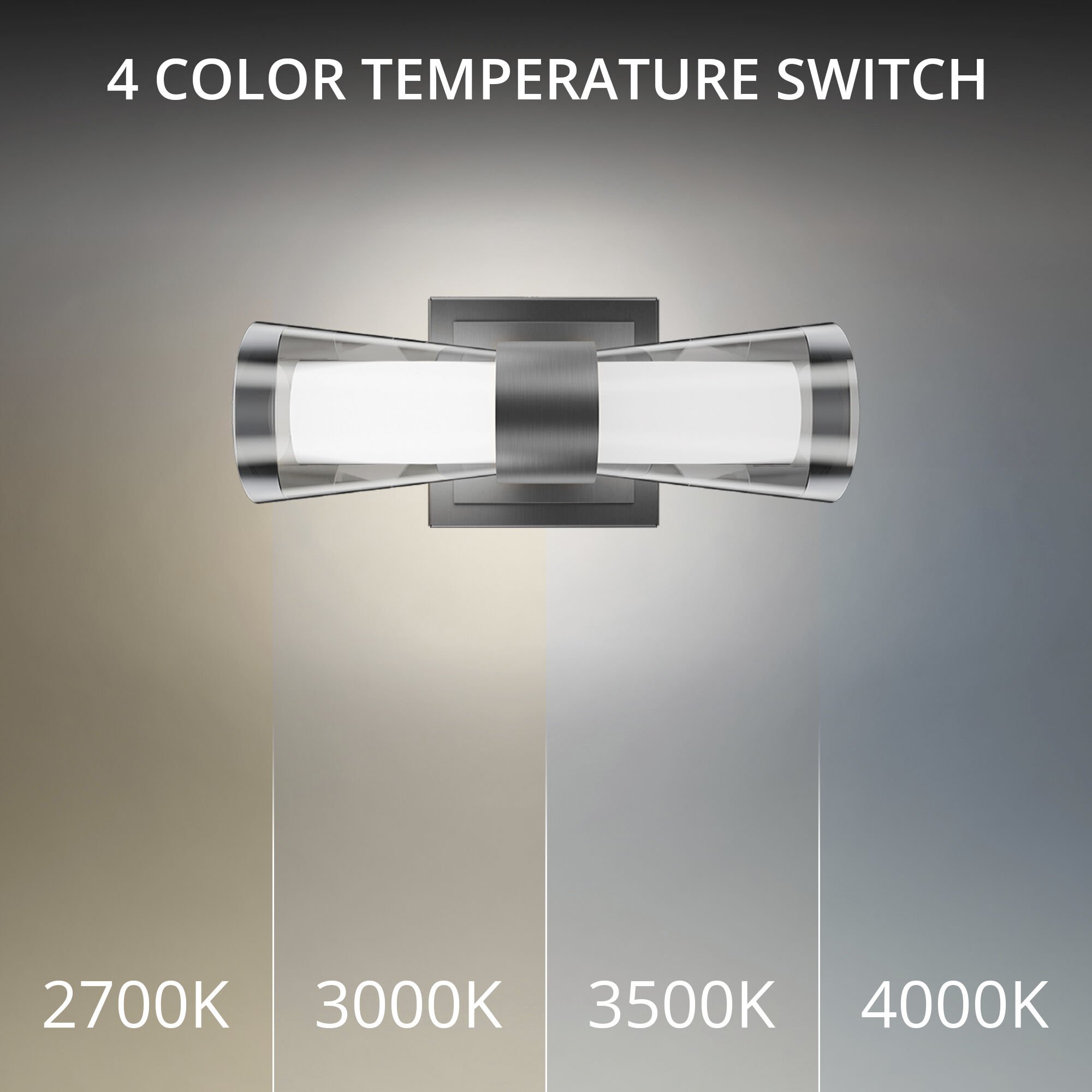 Hourglass LED 4.5 inch Brushed Nickel Bath Vanity & Wall Light in 3500K, dweLED