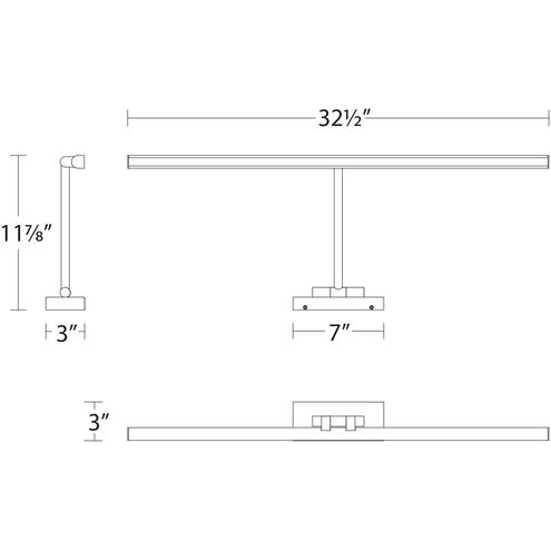Reed 25.00 watt 32.5 inch Brushed Nickel Picture Light Wall Light, dweLED