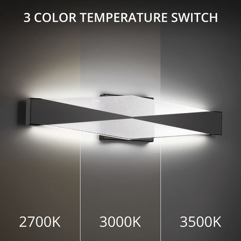 Enigmatic 1 Light 24 inch Black Bath Vanity Light Wall Light in 3500K