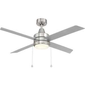 Quade 52 inch Brushed Nickel with Titanium Silver Blades Downrod Ceiling Fan