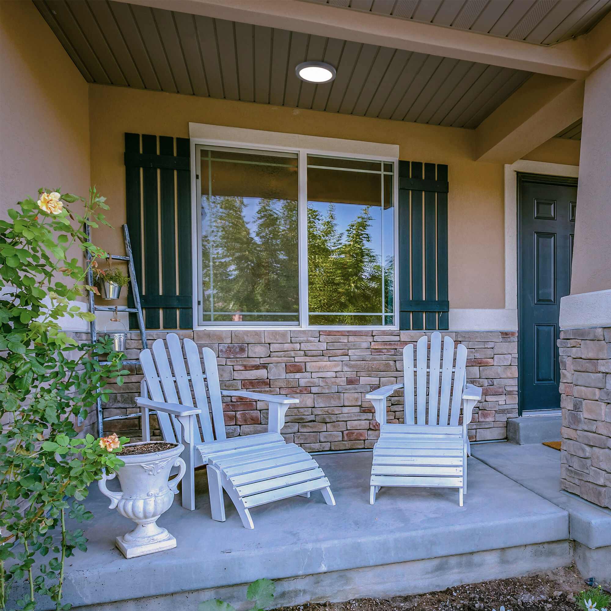 Round LED 5.25 inch Black Flush Mount Ceiling Light in 3000K, 1, WAC Limited