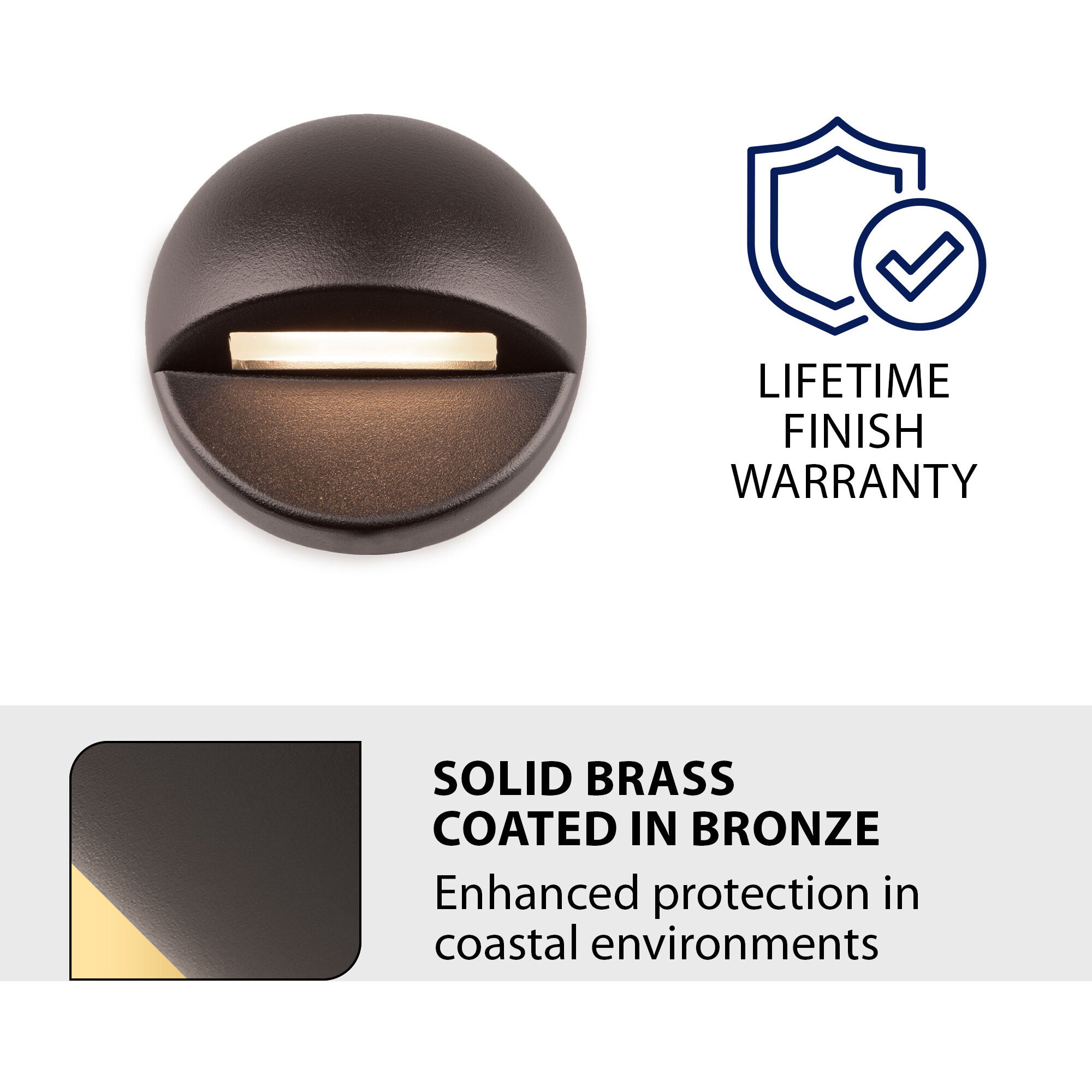 Tyler 12 2.8 watt Solid Brass Coated in Bronze Deck and Patio Lighting in 2700K Bronzed