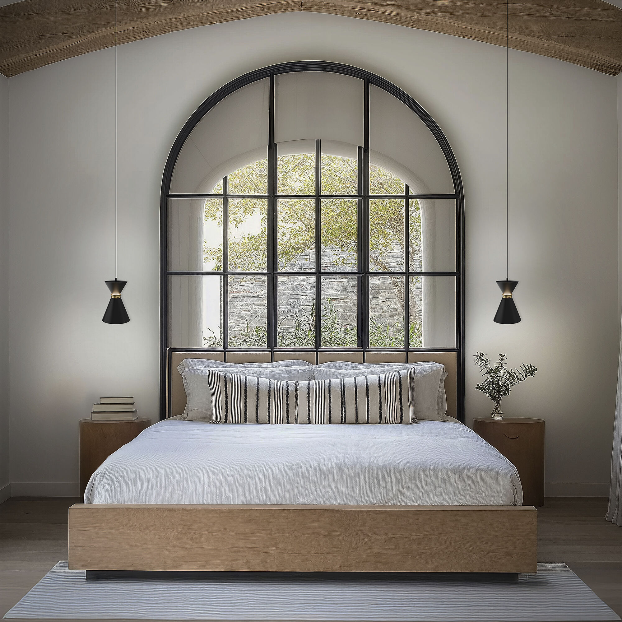 Pin Up LED 5.88 inch Aged Brass and Black Pendant Ceiling Light in 3500K, Aged Brass Matte Black, dweLED