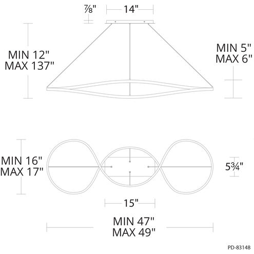 Marques LED 17 inch Aged Brass Pendant Ceiling Light, dweLED