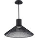 Cappe LED 21 inch Black Pendant Ceiling Light in 3500K, dweLED