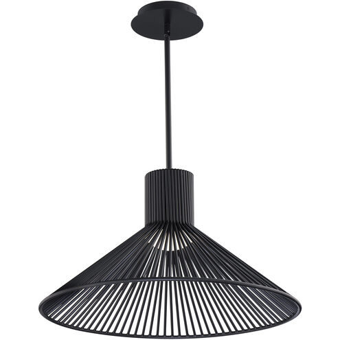 Cappe LED 21 inch Black Pendant Ceiling Light in 3500K, dweLED