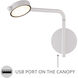 Elbo Reading Light Wall Light in 3000K, White, dweLED