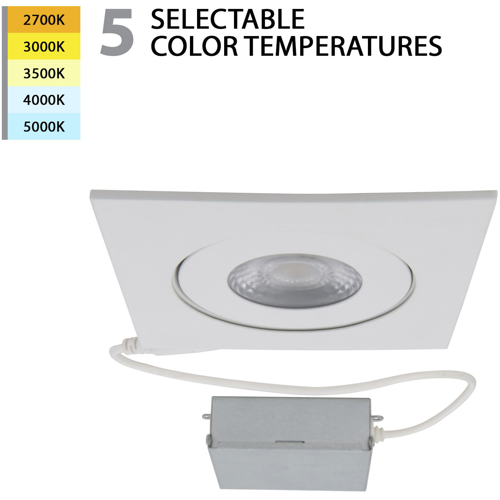 WAC Lighting R4ESAR-W9CS-WT Lotos LED White Adjustable Recessed Kit