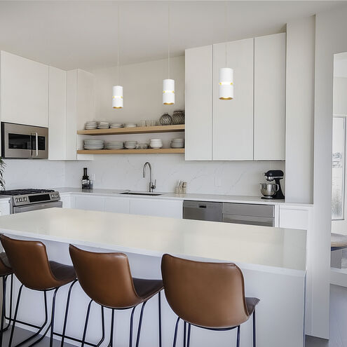 Pedistal LED 6 inch White Pendant Ceiling Light in 2700K, dweLED