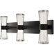 Hourglass LED 24 inch Black Bath Vanity & Wall Light in 3000K, dweLED