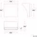 Cornice 2 Light 3.63 inch White ADA Wall Sconce Wall Light in 3500K, dweLED