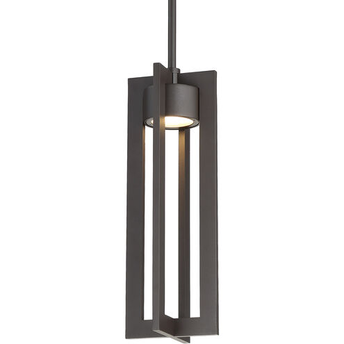 Chamber LED 5.5 inch Bronze Outdoor Pendant, dweLED