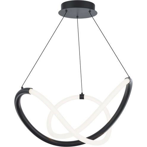 Solo LED 23.63 inch Black Chandelier Ceiling Light, dweLED
