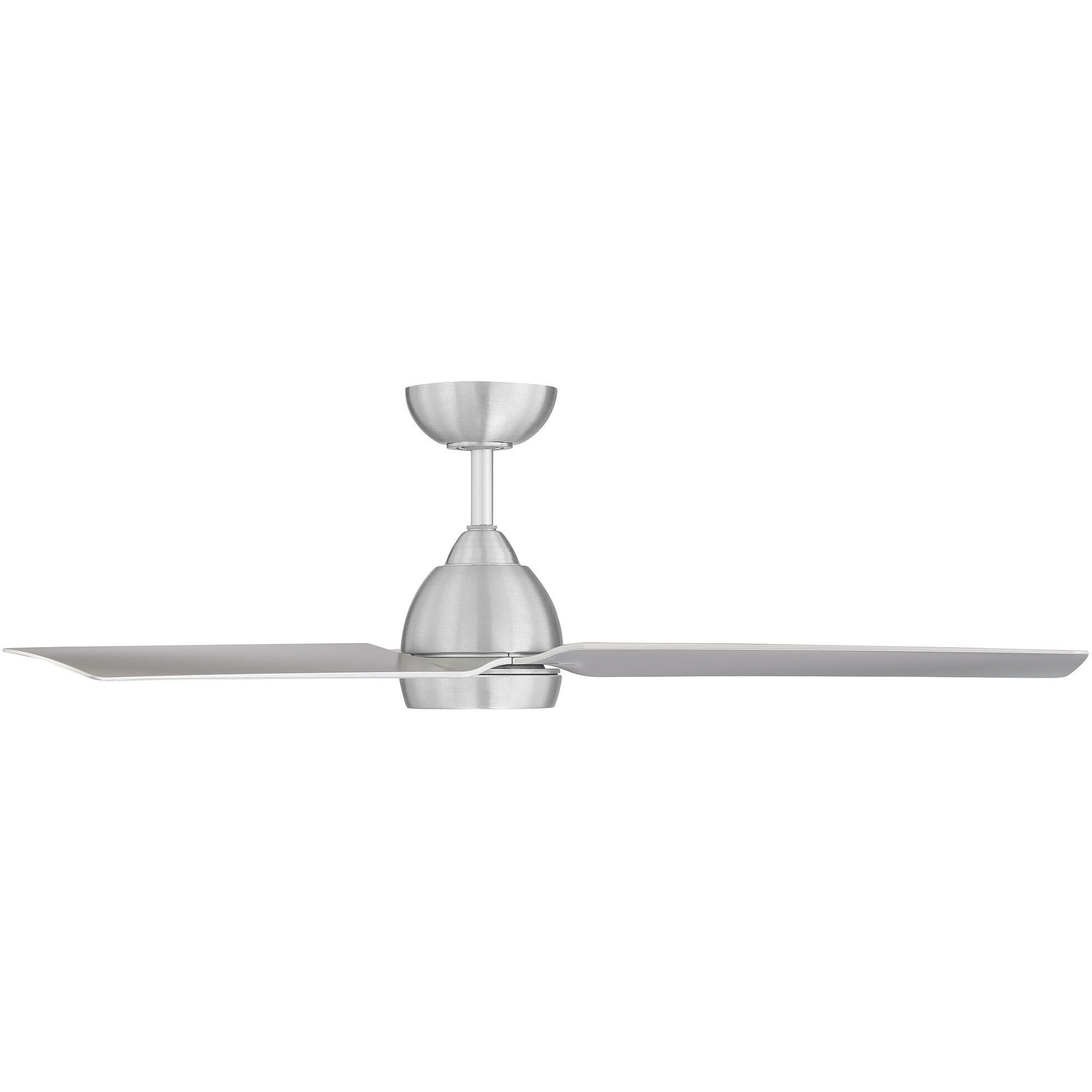 Mocha 54 inch Brushed Aluminum Downrod Ceiling Fans, Smart Fan