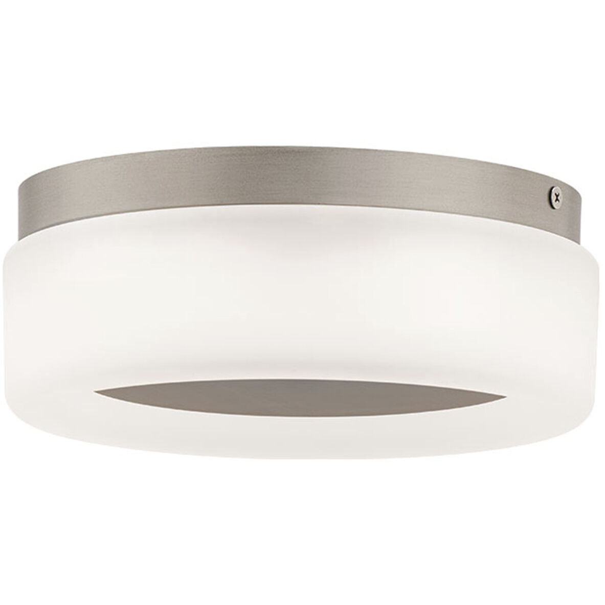 Bonham LED 8 inch Brushed Nickel Flush Mount Ceiling Light in 3500K, dweLED