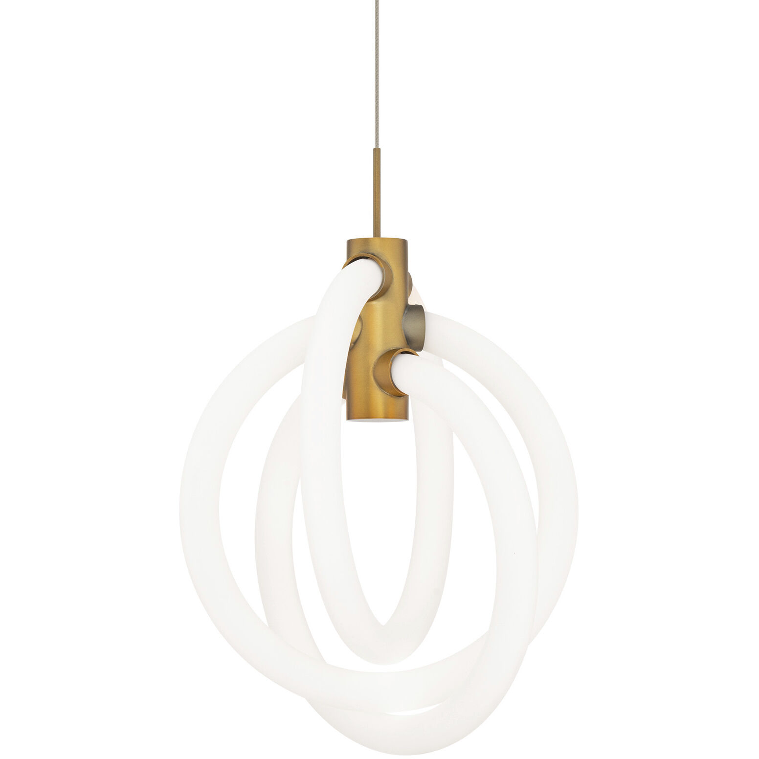 Knot LED 10 inch Aged Brass Pendant Ceiling Light in 2700K, dweLED