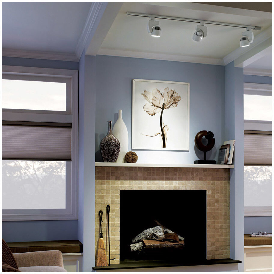 Reflex 7 Light 120 VAC Black Track Light Ceiling Light in 3500K, L Track