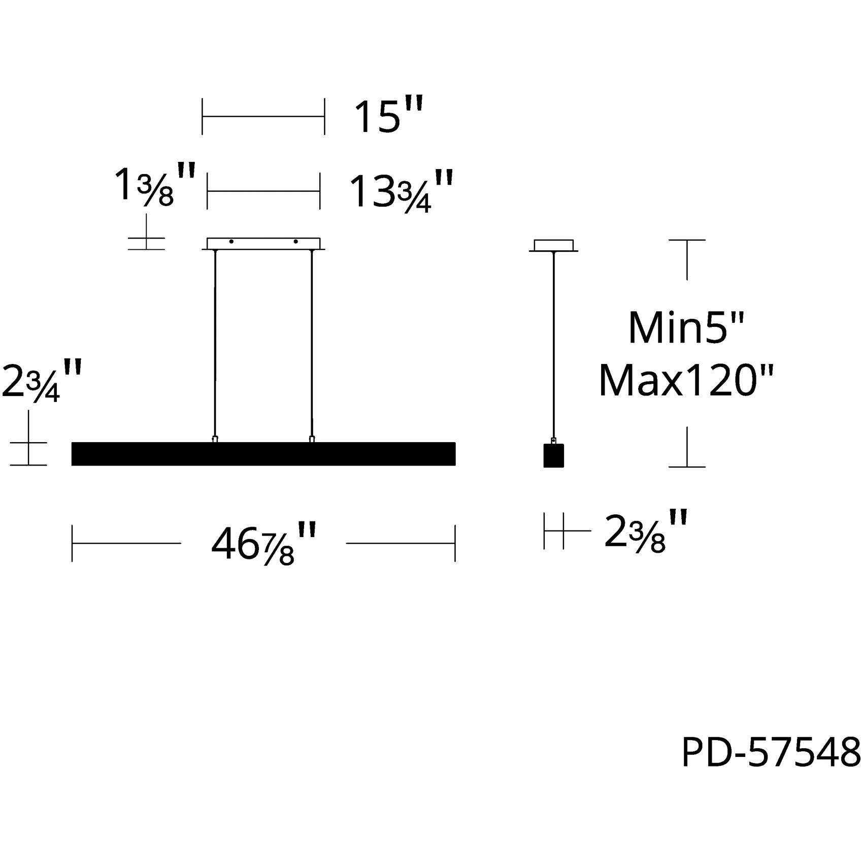 Grille Linear Pendant Ceiling Light in 4000K, dweLED