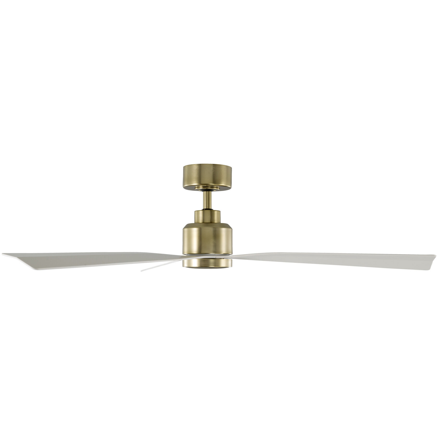 Clean 52 inch Soft Brass Matte White with Matte White Blades Downrod Ceiling Fans, Smart Fan