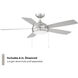 Disc II 52 inch Brushed Nickel Downrod Ceiling Fans, Limited Fan