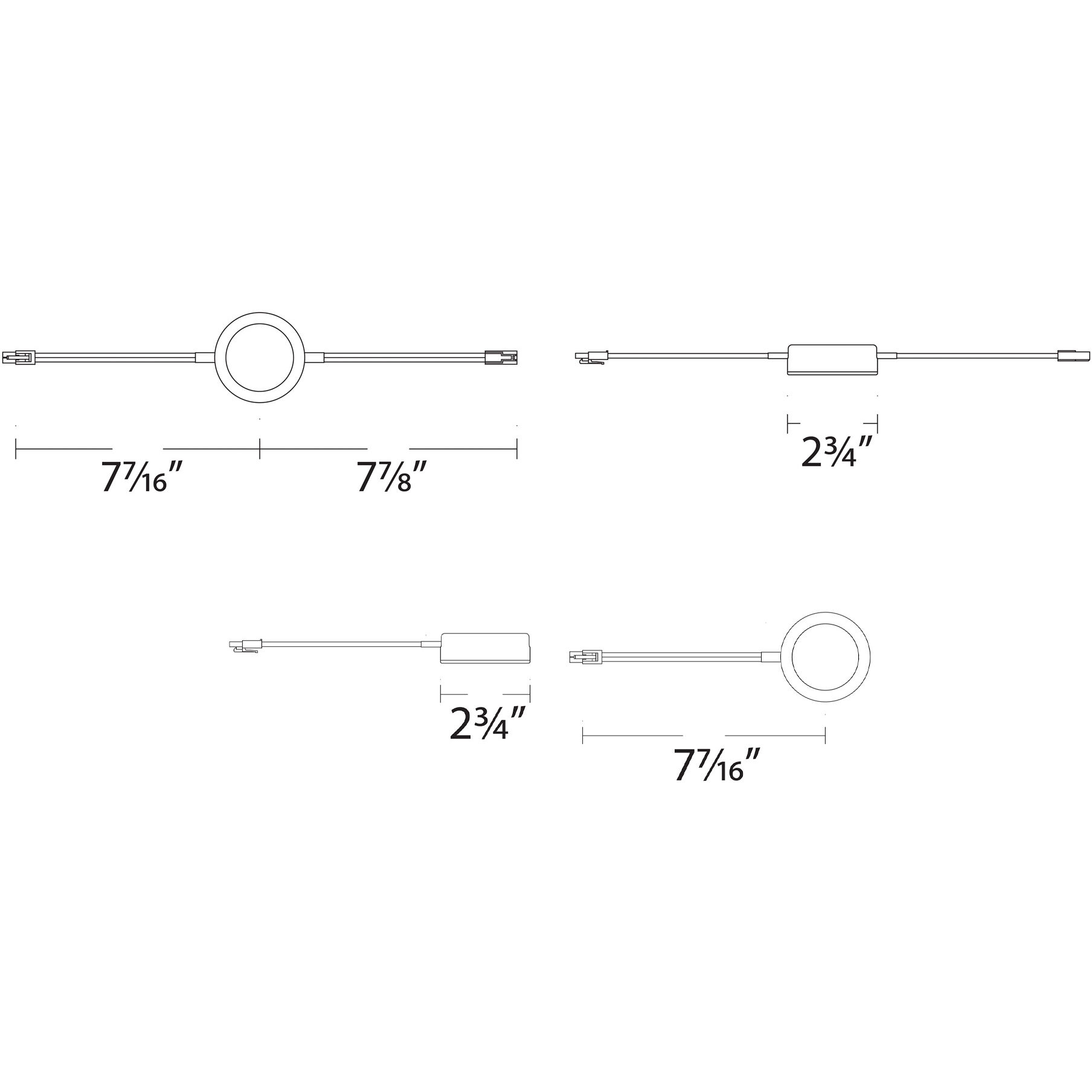 Line Voltage Puck Light LED White Button Light, WAC Limited