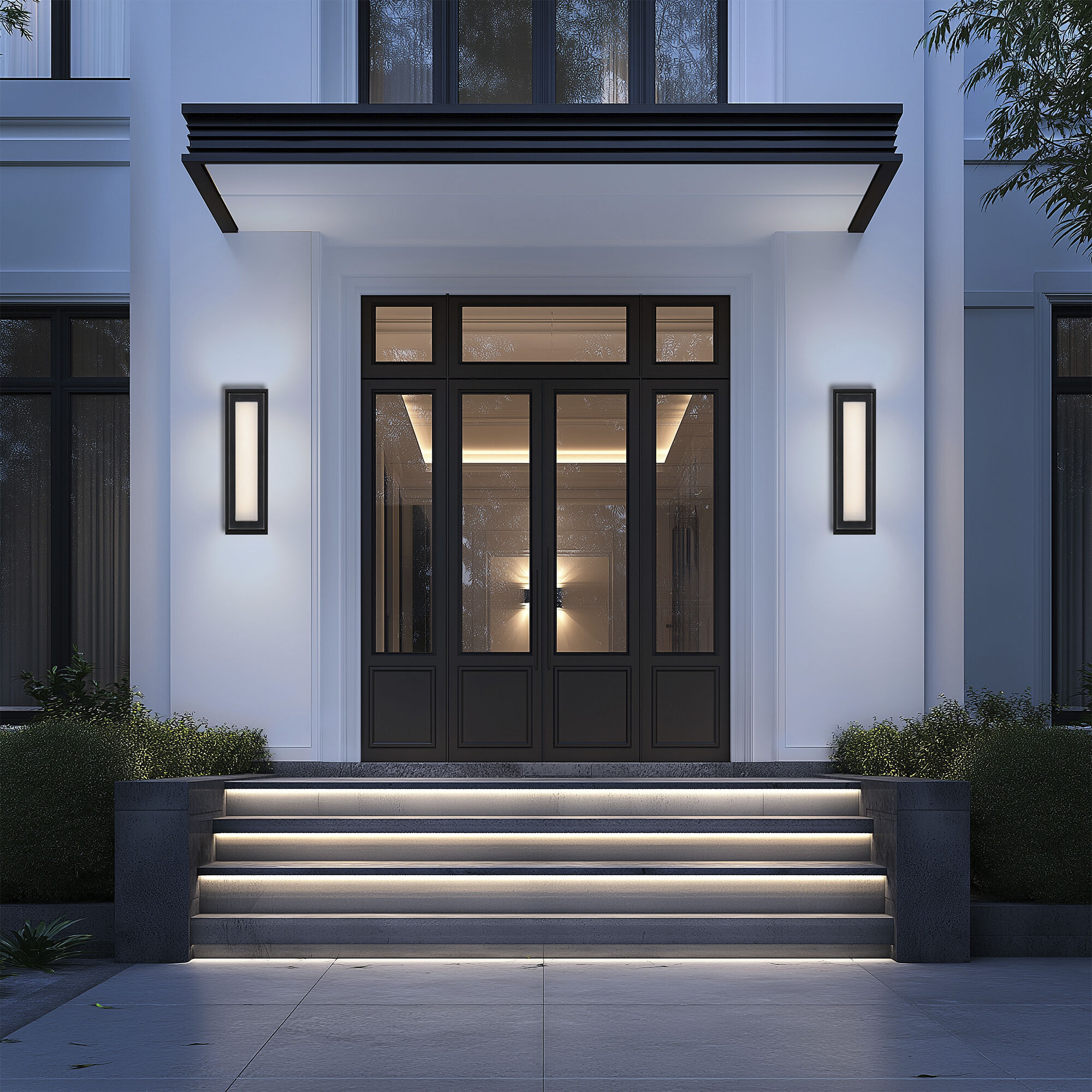 Beech LED 16 inch Black Outdoor Wall Light in 2700K, dweLED