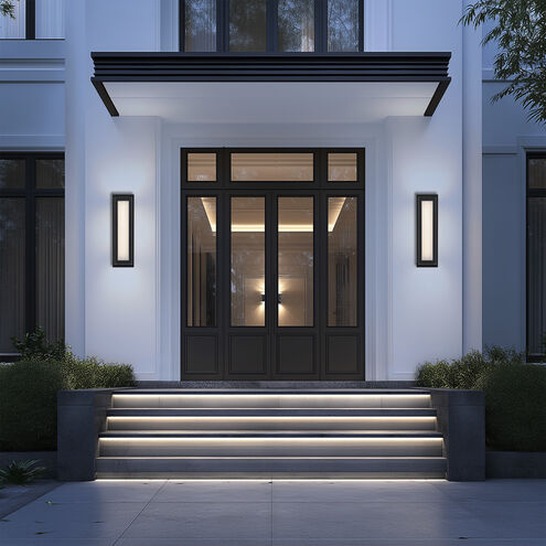 Beech LED 16 inch Black Outdoor Wall Light in 2700K, dweLED