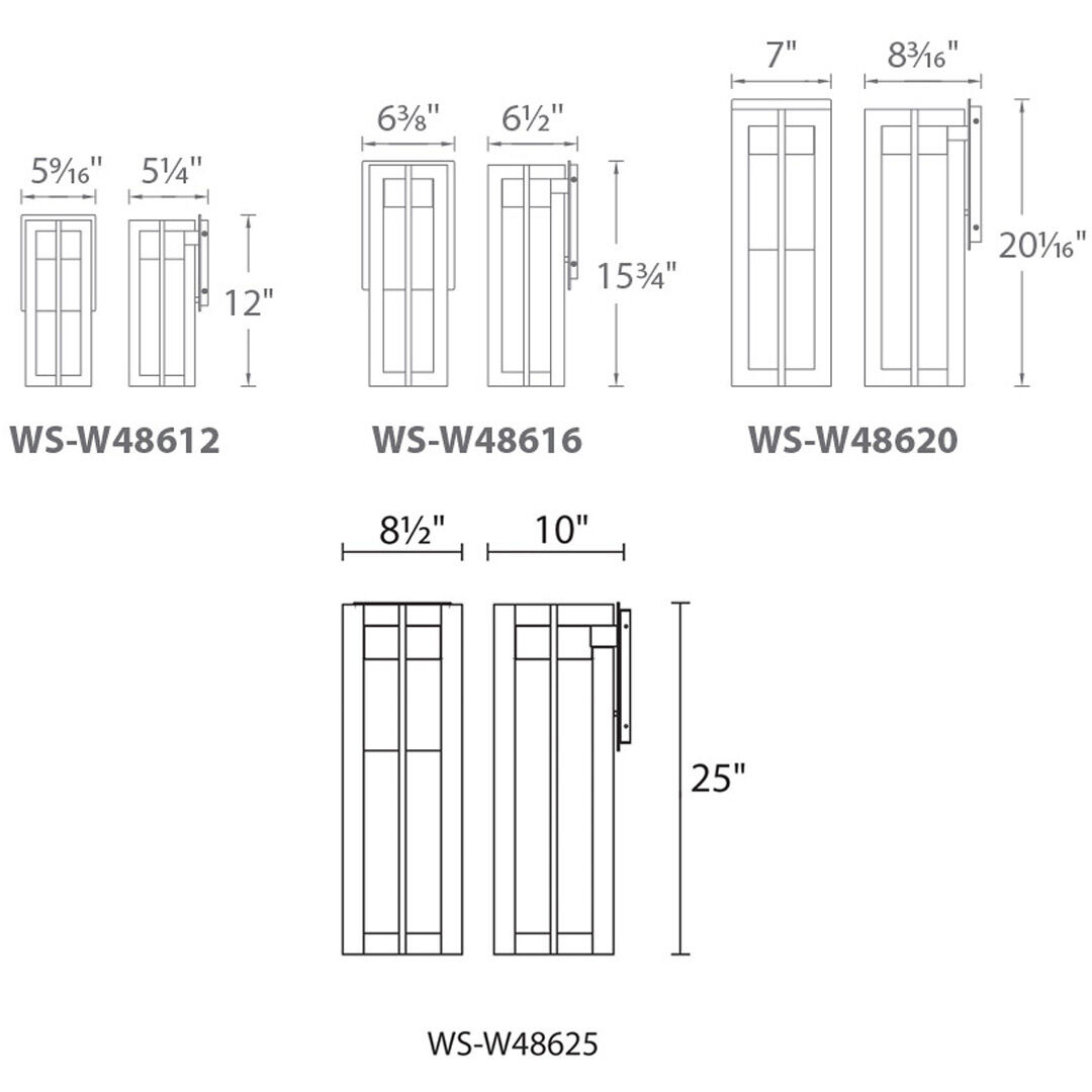 Chamber LED 25 inch Black Outdoor Wall Light, dweLED