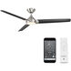 Zelda 60 inch Brushed Nickel Matte Black with Matte Black Blades Downrod Ceiling Fans, Smart Fan