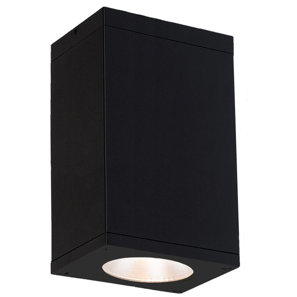 Cube Arch LED 5.5 inch Black Outdoor Flush in Spot, 90, 3000K