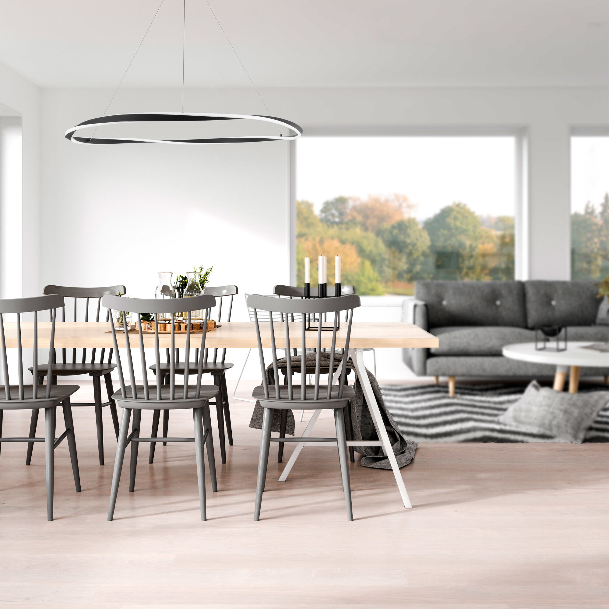 Eternal LED 41.56 inch Black Pendant Ceiling Light, dweLED