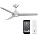 Mocha 54 inch Brushed Aluminum Downrod Ceiling Fans, Smart Fan