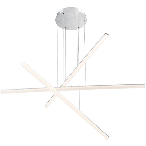Stack LED 48 inch Brushed Aluminum Pendant Ceiling Light in 3, 48in, dweLED
