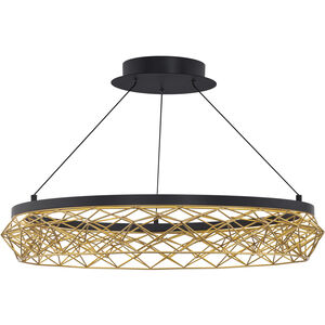 Lacey LED 27.13 inch Black and Gold Pendant Ceiling Light, dweLED