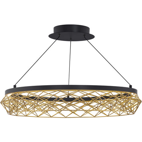 Lacey LED 27.13 inch Black and Gold Pendant Ceiling Light, dweLED