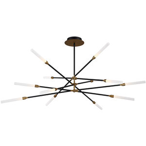 Houdini LED 46.69 inch Black Aged Brass Pendant Ceiling Light, dweLED