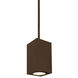 Cube Arch LED 5 inch Bronze Outdoor Pendant in Flood, 85, 3000K