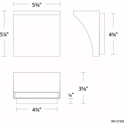 Cornice Wall Sconce Wall Light in 3500K, Black, dweLED
