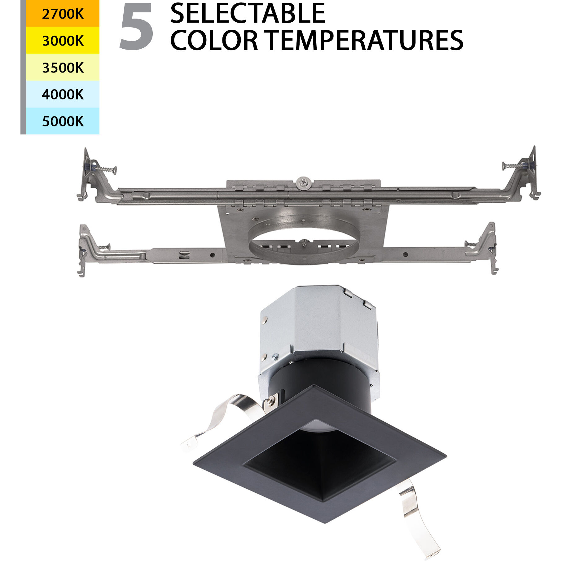Pop-in LED Black Complete Kit Recessed Lighting