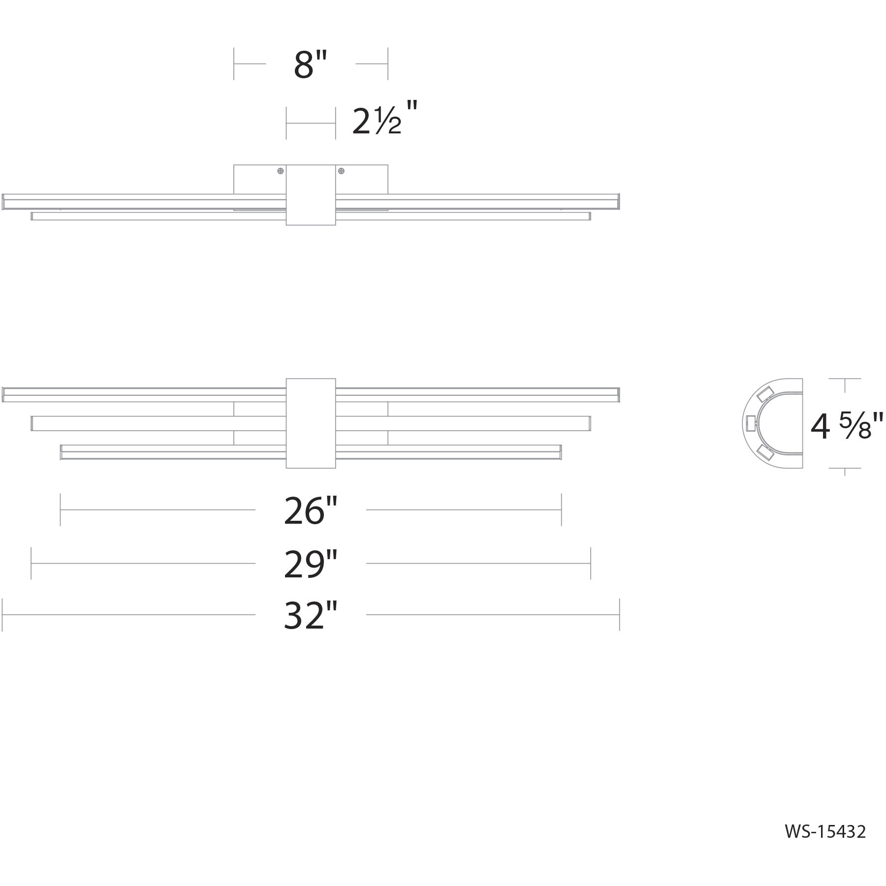 Melody LED 32 inch Brushed Nickel Bath Vanity & Wall Light, dweLED