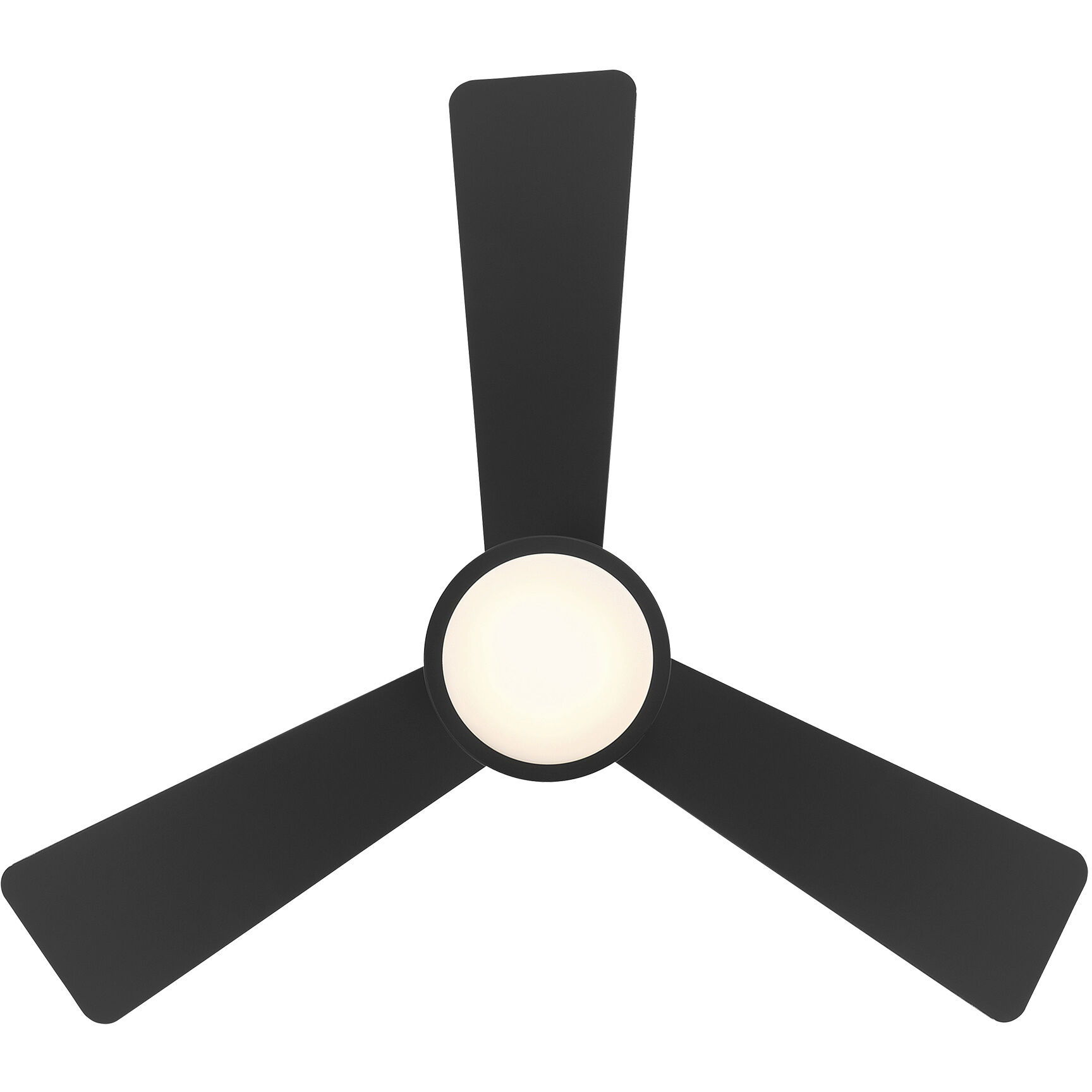 Hug 44 inch Matte Black Flush Mount Ceiling Fan