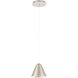 Kone LED 6 inch Satin Nickel Mini Pendant Ceiling Light, dweLED